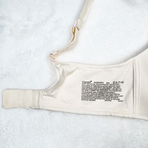 HANES Wireless Moisture-wicking Convertible Smooth T-shirt Bra size 36D NEW - Picture 6 of 7